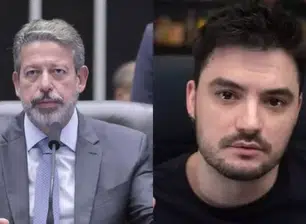 O presidente da Câmara dos Deputados, Arthur Lira (PP-AL), e o youtuber Felipe Neto